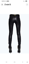 Load image into Gallery viewer, Women's Lace Up Black Leather Pants. 2025 Real Soft Sheepskin Biker Leather Pant.