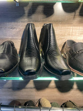 Load image into Gallery viewer, Handmade Men's Crocodile Embossed Leather Boot, Black Bit Dress Shoe, Handcrafted Footwear