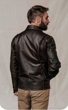 Load image into Gallery viewer, Men's New Brown Luxury Leather Jacket. Real Soft Sheepskin Biker Leather Jacket XL.
