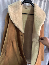 Load image into Gallery viewer, Men's B-3 Brown Shearling Vintage Leather Jacket. Real Suede Leather & Real Fur Coat.