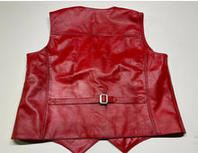 Load image into Gallery viewer, Women's & Girls New Motorbike Leather Vest. Real Soft Sheepskin Red Leather Vest.