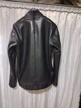 Load image into Gallery viewer, New Men's Black Turtle Neck Double Layered Leather T-Shirt. Real Soft Sheepskin Leather T-shirt M