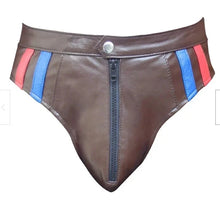 Load image into Gallery viewer, A pair of two Men's Black Or Brown Stylish Brief. Real Soft Sheepskin Leather Underwear's