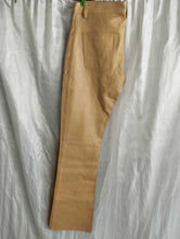 Load image into Gallery viewer, Men's New Beige Color Premium Leather Pant. Real Lambskin Biker Leather Trousers
