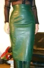 Load image into Gallery viewer, New Women's Black Leather Skirt. Real Soft Lambskin A Line Casual Leather Skirt.