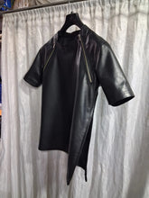 Load image into Gallery viewer, New Men's Black Zipper Leather Sweatshirt. Real Soft Sheepskin Leather T-shirt M.