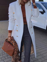 Load image into Gallery viewer, Women's White Trench Leather Long coat. Real Soft Lambskin Leather Stylish Coat.