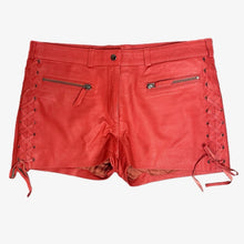 Load image into Gallery viewer, A Pair of 2 Women's Leather shorts. Real Soft Sheepskin Customized leather Shorts.