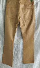 Load image into Gallery viewer, Men's New Beige Color Premium Leather Pant. Real Lambskin Biker Leather Trousers