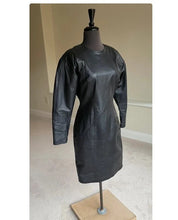 Load image into Gallery viewer, Women's Full Sleeves Leather Dress| Genuine Sheepskin Leather Skinny Casual Dress