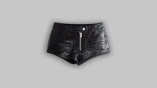 Load image into Gallery viewer, New Women's black leather shorts. Real Soft lambskin leather High Waisted Shorts.