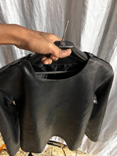 Load image into Gallery viewer, Men's & boys Olive Green & Black Premium Leather Hoodie. Real Soft Lambskin leather Hoody.
