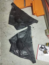 Load image into Gallery viewer, A pair of 2 Men's Black Gladiator Style Briefs. Real Sheepskin Leather Jocks 34.