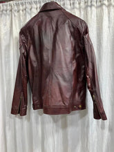 Load image into Gallery viewer, Mens New Burgundy Premium Biker Leather Jacket. Real Soft Sheepskin Leather Jacket M.