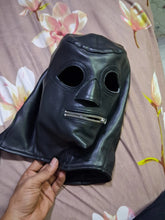 Load image into Gallery viewer, Double Layered Leather Zipper Halloween Mask. Real soft sheepskin leather hooded mask.