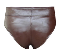 Load image into Gallery viewer, A pair of two Men's Black Or Brown Stylish Brief. Real Soft Sheepskin Leather Underwear's