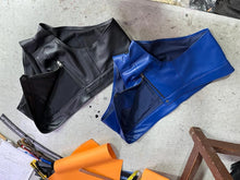 Load image into Gallery viewer, A pair of two Men's Blue & Black Brief. Real Soft Sheepskin Leather Underwear's 34