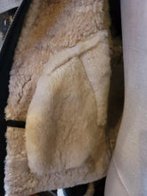 Load image into Gallery viewer, Womens Black Shearling Leather Jacket. Real Sheepskin Leather & Real Sheepskin Fur Jacket.