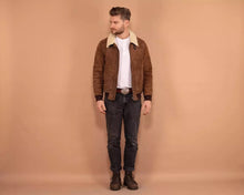 Load image into Gallery viewer, Men's B-3 Suede Leather Casual Jacket. Real Sheepskin Shearling Leather Jacket M