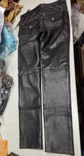 Load image into Gallery viewer, Men's New Black Biker Leather Pant. Real Lambskin Double Layered Leather Pant.
