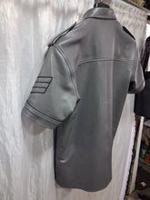 Load image into Gallery viewer, New Men's Grey Leather Shirt. Real Soft Sheepskin leather Police Style Shirt M