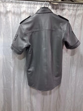 Load image into Gallery viewer, New Men's Grey Leather Shirt. Real Soft Sheepskin leather Police Style Shirt M