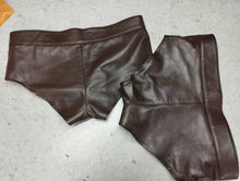 Load image into Gallery viewer, A pair of two Men's Brown Stylish Brief. Real Soft Sheepskin Leather Underwear's