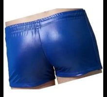 Load image into Gallery viewer, New Mens Blue Gym Boxers Leather Shorts| Genuine Soft Lambskin Leather Shorts 34