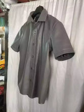 Load image into Gallery viewer, New Mens Gray Color Casual Leather Shirt. Genuine Sheepskin leather Shirt Jacket