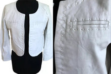 Load image into Gallery viewer, Women's New White Cropped Leather Jacket. 100%Real Soft Sheepskin Leather Jacket