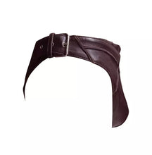 Load image into Gallery viewer, A pair of 2 Men's Brown Gladiator Style Briefs. Real Sheepskin Leather Jocks 34.