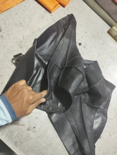 Load image into Gallery viewer, A pair of 2 Men's Black Gladiator Style Briefs. Real Sheepskin Leather Jocks 34.