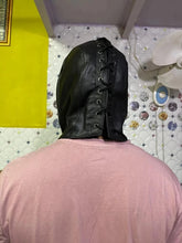 Load image into Gallery viewer, New Double Layered Leather Zipper mask. Real sheepskin leather hooded laced mask