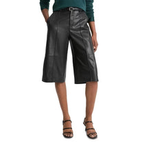 Load image into Gallery viewer, New Womens black leather shorts| Real Soft Sheepskin Leather Relaxed Style Shorts 34.