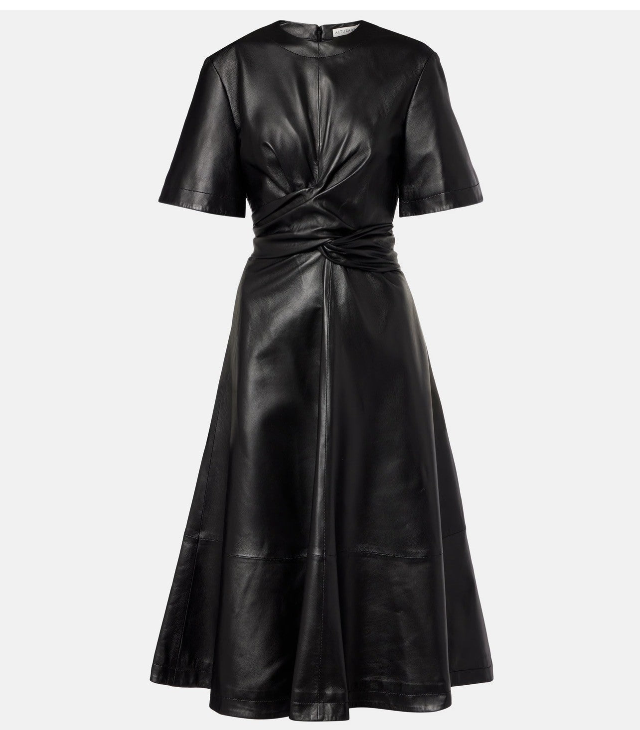 Womens New Black Crop Leather Dress. Slim Fit Long Dress. Real Sheepsk – leatherthirst