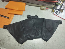 Load image into Gallery viewer, A pair of 2 Men's Black Gladiator Style Briefs. Real Sheepskin Leather Jocks 34.