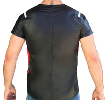 Load image into Gallery viewer, Mens & boys black biker Leather T-Shirt. Real Soft Sheepskin leather| Round Neck