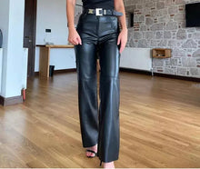 Load image into Gallery viewer, New Women's Formal Leather Pant. Real Soft Lambskin Leather Stylish Pant. 34