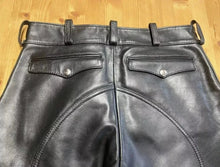 Load image into Gallery viewer, Men's Black Biker Leather Pant. Real Cowhide leather with Sheepskin lining Leather Double Layered Pant