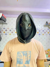 Load image into Gallery viewer, New Double Layered Leather Zipper mask. Real sheepskin leather hooded laced mask