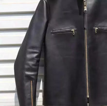 Load image into Gallery viewer, Men's Black Luxury Motorcycle Leather Jacket. Real Soft Lambskin Leather Jacket.
