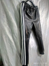 Load image into Gallery viewer, Men's Leather Black Lambskin Sweat Pants. Handmade Soft Leather Joggers trousers