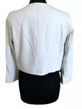 Load image into Gallery viewer, Women's New White Cropped Leather Jacket. 100%Real Soft Sheepskin Leather Jacket