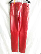 Load image into Gallery viewer, Men's New Red Color Premium Leather Pant. Real Soft Lambskin Biker Leather Pant.