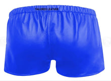 Load image into Gallery viewer, Men's Blue Laced Leather Shorts. Real Soft Sheepskin Breathable leather Shorts.