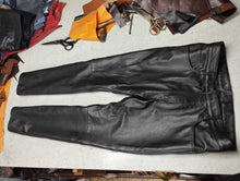 Load image into Gallery viewer, Men's Black Double Layered Leather Pant. Real Soft Lambskin Biker Leather Pant.