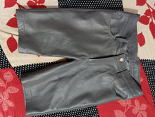 Load image into Gallery viewer, New grey color leather shorts for mens. Real soft Sheepskin Biker leather shorts.