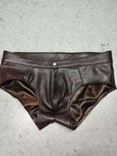 Load image into Gallery viewer, New Men's Brown Leather Brief. Real Soft Sheepskin Leather Underwears.