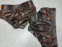 Load image into Gallery viewer, A pair of two Men's Different Style Briefs. Real Soft Sheepskin Leather Underwear's