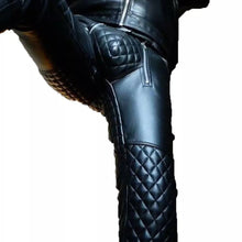 Load image into Gallery viewer, New Black Real Leather Quilted Pants Motorbike Biker Rider Jeans Style Mens Pant